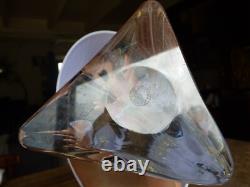 Grand Pied de Lampe vague Cristal Saint Louis Estampillé France 25 cm ht douille