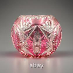 Grand Vase Boule Cristal De Saint-Louis Overlay Rouge Bon état