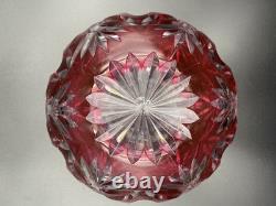 Grand Vase Boule Cristal De Saint-Louis Overlay Rouge Bon état