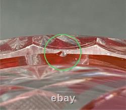 Grand Vase Boule Cristal De Saint-Louis Overlay Rouge Bon état