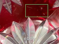 Grand Vase Boule Cristal De Saint-Louis Overlay Rouge Bon état