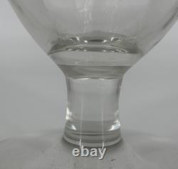 Grand Vase Cristal Gravé Décor Floral Art Déco Baccarat Saint Louis 35,5cm