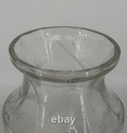 Grand Vase Cristal Gravé Décor Floral Art Déco Baccarat Saint Louis 35,5cm