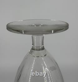 Grand Vase Cristal Gravé Décor Floral Art Déco Baccarat Saint Louis 35,5cm