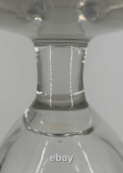 Grand Vase Cristal Gravé Décor Floral Art Déco Baccarat Saint Louis 35,5cm