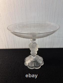 Grand compotier pied visage en cristal de Saint Louis
