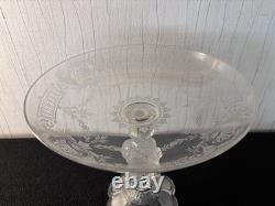 Grand compotier pied visage en cristal de Saint Louis
