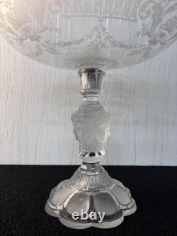 Grand compotier pied visage en cristal de Saint Louis