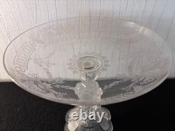 Grand compotier pied visage en cristal de Saint Louis