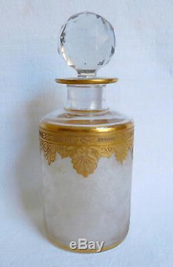 Grand flacon à parfum en CRISTAL DE ST LOUIS, modèle NELLY Empire doré 17,5cm