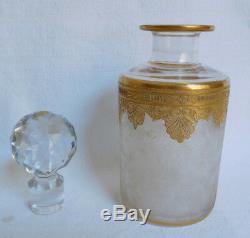 Grand flacon à parfum en CRISTAL DE ST LOUIS, modèle NELLY Empire doré 19cm
