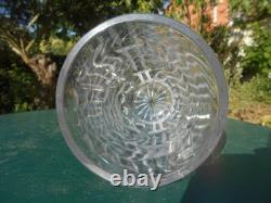 Grand vase cristal gravé décor floral art déco DLG Baccarat Saint Louis Lalique