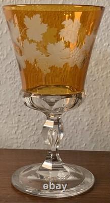 Grand verre d'apparat en cristal jaune d'argent Baccarat St Louis Bohême
