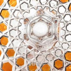 Grande coupe à fruits sur pied en cristal signé SAINT LOUIS doublé ORANGE 25,5cm