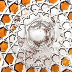 Grande coupe à fruits sur pied en cristal signé SAINT LOUIS doublé ORANGE 25,5cm