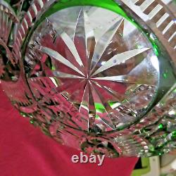 Grande coupe centre de table en cristal de saint louis de couleur verte Ø 35,5cm