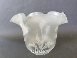 Grande tulipe globe lampe en cristal Baccarat Saint Louis XIXe dégagé à l'acide
