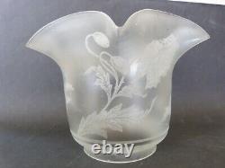 Grande tulipe globe lampe en cristal Baccarat Saint Louis XIXe dégagé à l'acide