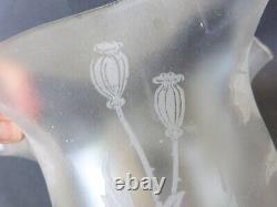 Grande tulipe globe lampe en cristal Baccarat Saint Louis XIXe dégagé à l'acide