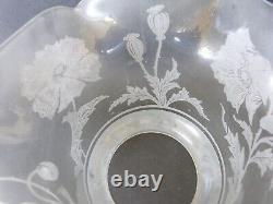 Grande tulipe globe lampe en cristal Baccarat Saint Louis XIXe dégagé à l'acide