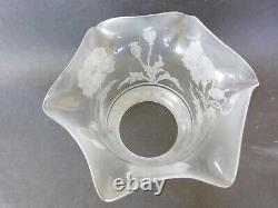 Grande tulipe globe lampe en cristal Baccarat Saint Louis XIXe dégagé à l'acide
