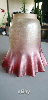 Gros Verre de lampe à pétrole cristal baccarat saint louis fleurs (A)