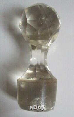 Gros flacon en cristal bronze ou laiton doré XIXe Baccarat St Louis