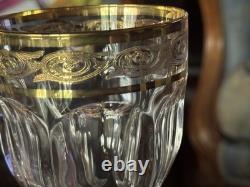 # Harcourt Baccarat # Saint Louis 18 Verres Cristal Venise 1970 Gravés Or