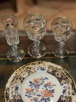 # Harcourt Baccarat # Saint Louis 18 Verres Cristal Venise 1970 Gravés Or