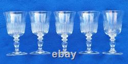 Hauteur 15,6 cm lot 5 verres a eau vin cristal saint louis modèle Sisley