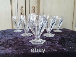 Jolie Serie De 6 Verres A Vin En Cristal De Saint Louis Poincare Art Deco