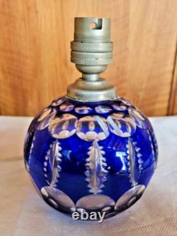Lampe Boule En Cristal Taille De Couleur Bleue Cobalt Saint Louis Baccarat