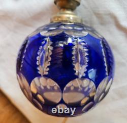 Lampe Boule En Cristal Taille De Couleur Bleue Cobalt Saint Louis Baccarat