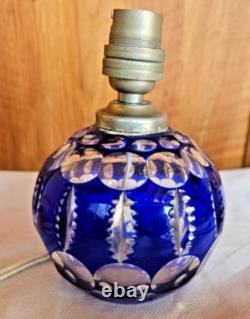 Lampe Boule En Cristal Taille De Couleur Bleue Cobalt Saint Louis Baccarat