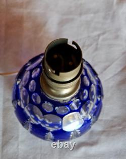Lampe Boule En Cristal Taille De Couleur Bleue Cobalt Saint Louis Baccarat