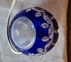 Lampe Boule En Cristal Taille De Couleur Bleue Cobalt Saint Louis Baccarat