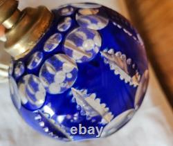 Lampe Boule En Cristal Taille De Couleur Bleue Cobalt Saint Louis Baccarat