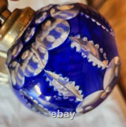 Lampe Boule En Cristal Taille De Couleur Bleue Cobalt Saint Louis Baccarat