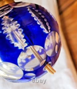 Lampe Boule En Cristal Taille De Couleur Bleue Cobalt Saint Louis Baccarat