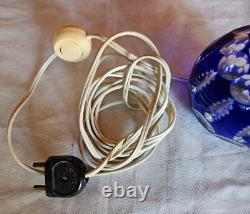 Lampe Boule En Cristal Taille De Couleur Bleue Cobalt Saint Louis Baccarat