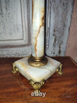 Lampe à pétrole colonne corinthienne cristal baccarat saint louis Napoleon III