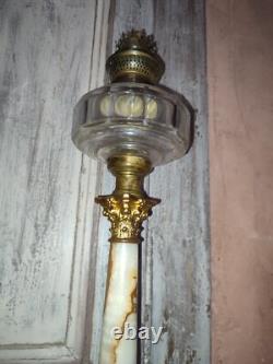 Lampe à pétrole colonne corinthienne cristal baccarat saint louis Napoleon III