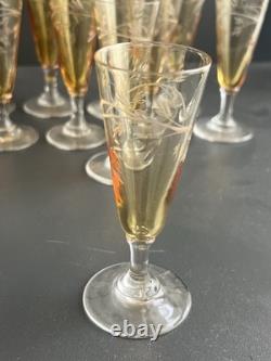 Lot 11 Verres A Liqueur En Cristal Gravé Saint Louis Baccarat