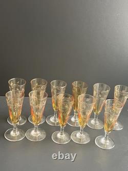Lot 11 Verres A Liqueur En Cristal Gravé Saint Louis Baccarat