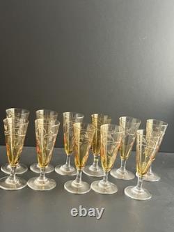 Lot 11 Verres A Liqueur En Cristal Gravé Saint Louis Baccarat