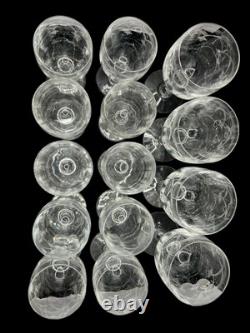 Lot 14 Verres Cristal BACCARAT SAINT LOUIS Ancien Vintage France À Pied Gravé
