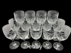 Lot 14 Verres Cristal BACCARAT SAINT LOUIS Ancien Vintage France À Pied Gravé