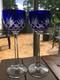 Lot 2 Verres Porto Cristal Saint Louis Modele Massenet Bleu Ht 16.6 Cm