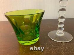 Lot 2 verres vert modèle Bubble en cristal de Saint Louis (prix des 2)