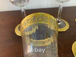 Lot 4 verres à vin modèle Thistle en cristal de Saint Louis (prix des 4)